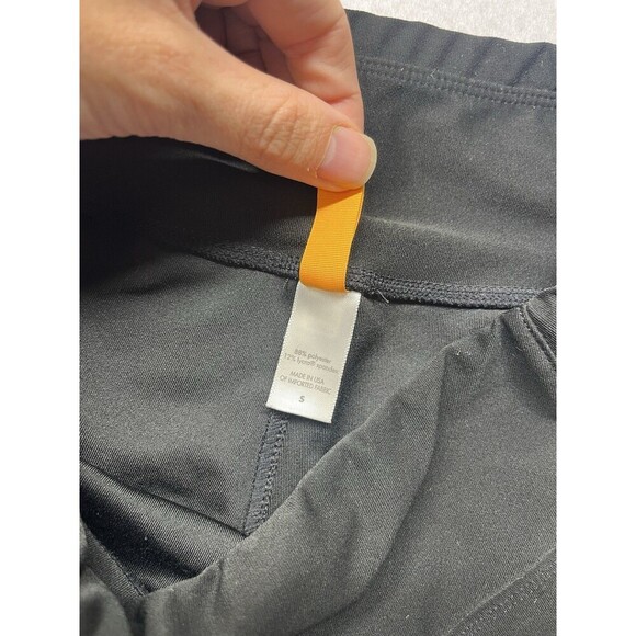 Lucy Women Small Black Elastic Waist Wide Leg Trouser Pant Pocket Zipper Crop - Picture 3 of 6